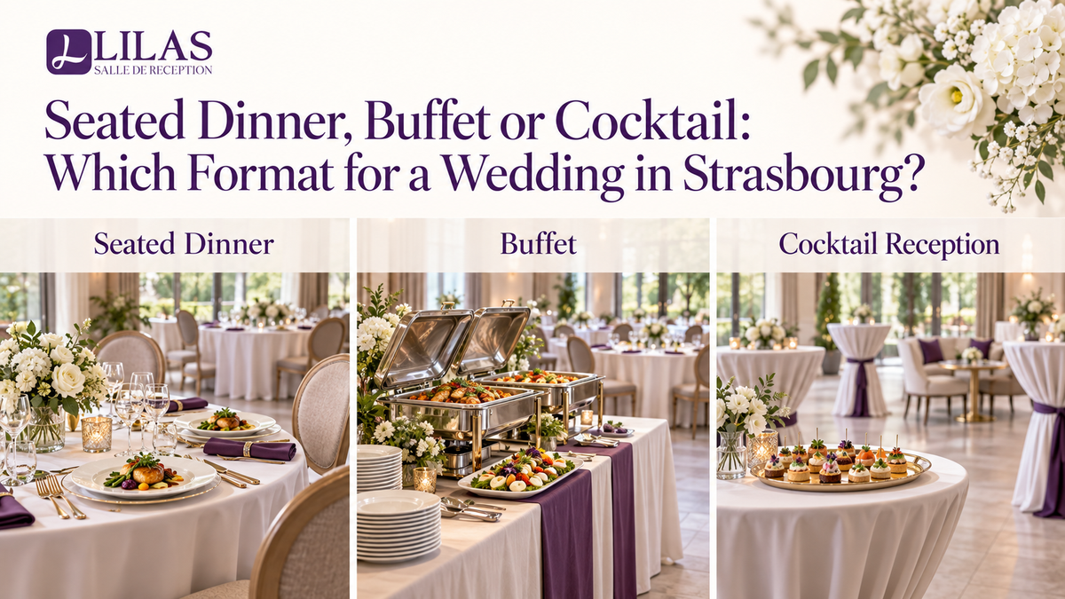 Dîner assis, buffet ou cocktail : quelle configuration choisir pour un mariage à Strasbourg ?